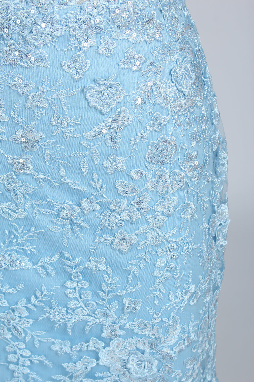 Wholesale Light Blue Embroidered Tulle Mermaid Prom Dress 33277