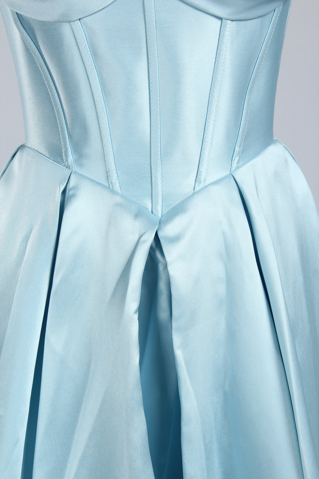 Wholesale Light Blue Satin Strapless Prom Gown 33313