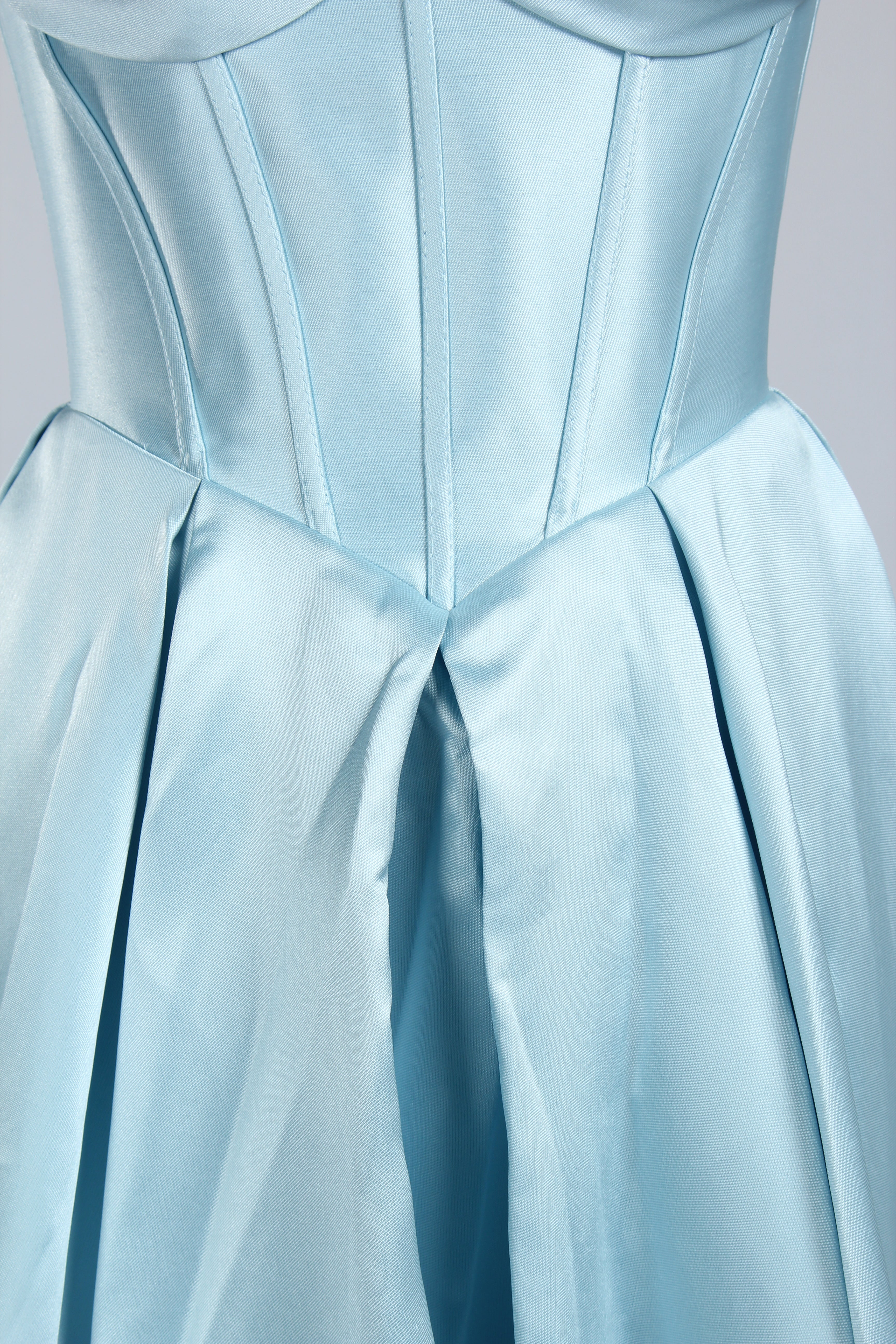 Wholesale Light Blue Satin Strapless Prom Gown 33313