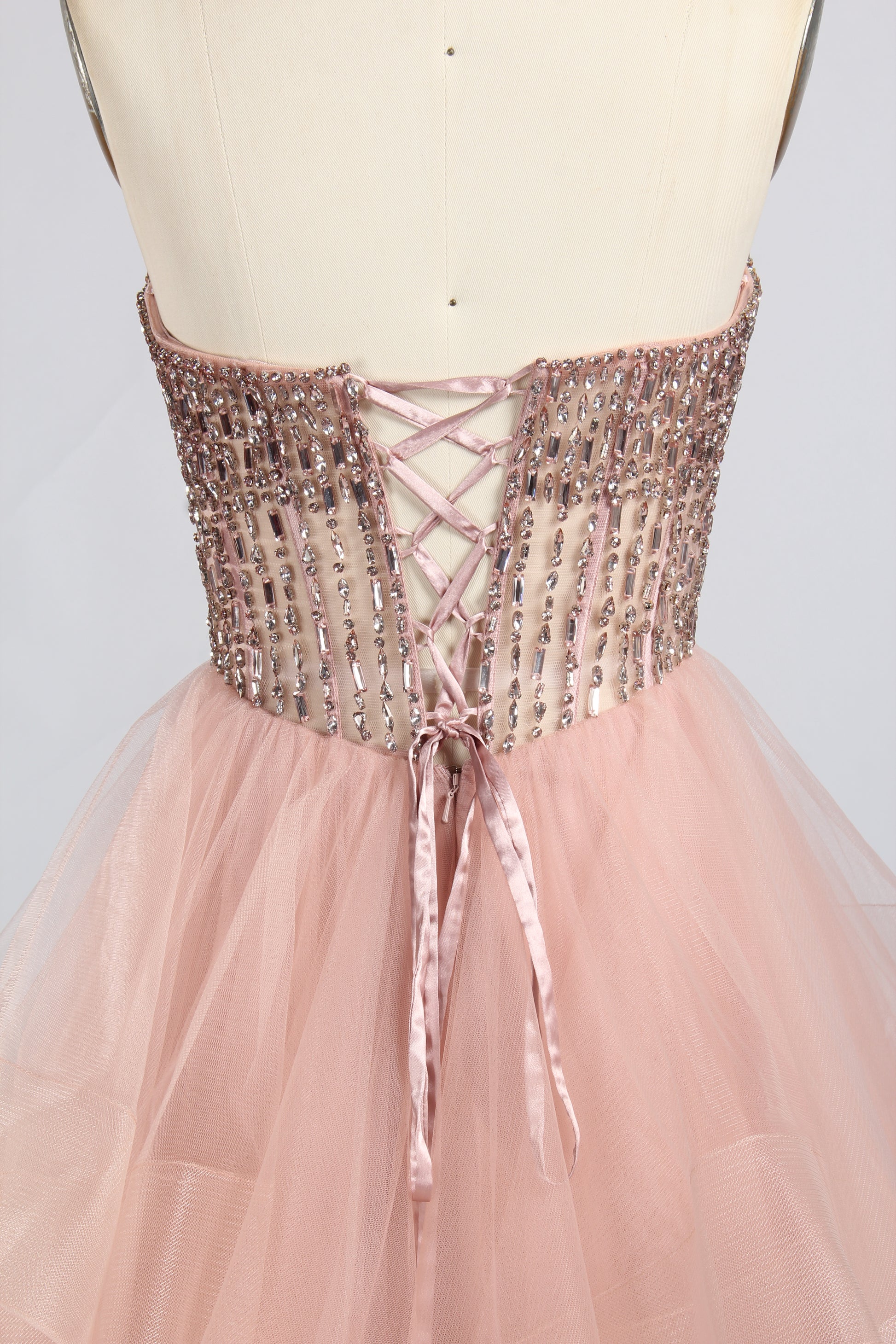 Wholesale Pink Sequin Tiered Ball Gown