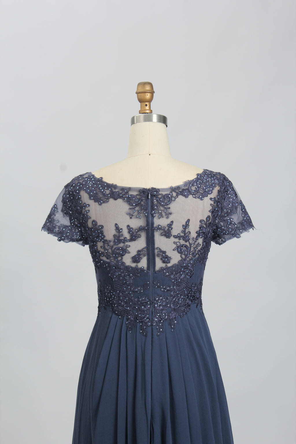Wholesale Navy Beaded-Lace Mother-of-the-Bride Gown 32699