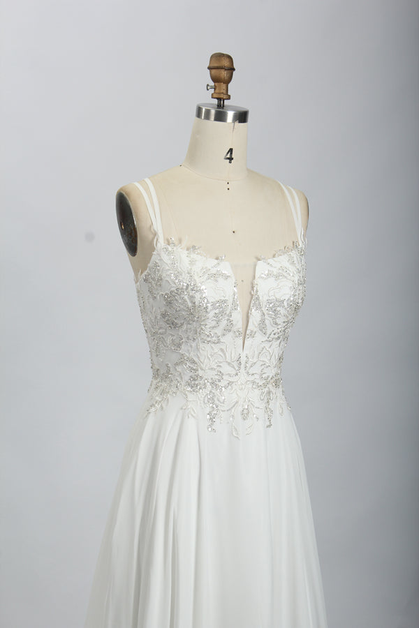 Wholesale Navy Blue Sequin Prom Dress - Criss - Cross Back Chiffon Gown 32702