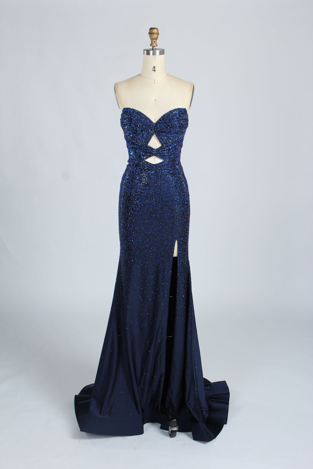 Wholesale Red Crystal - Embellished Cutout Mermaid Prom Dress 33213c