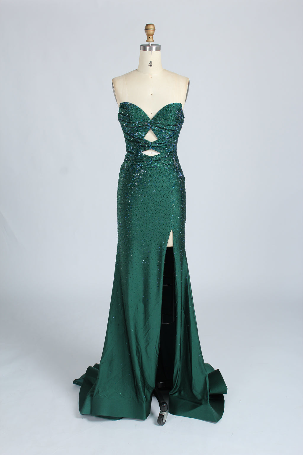 Wholesale Red Crystal - Embellished Cutout Mermaid Prom Dress 33213c