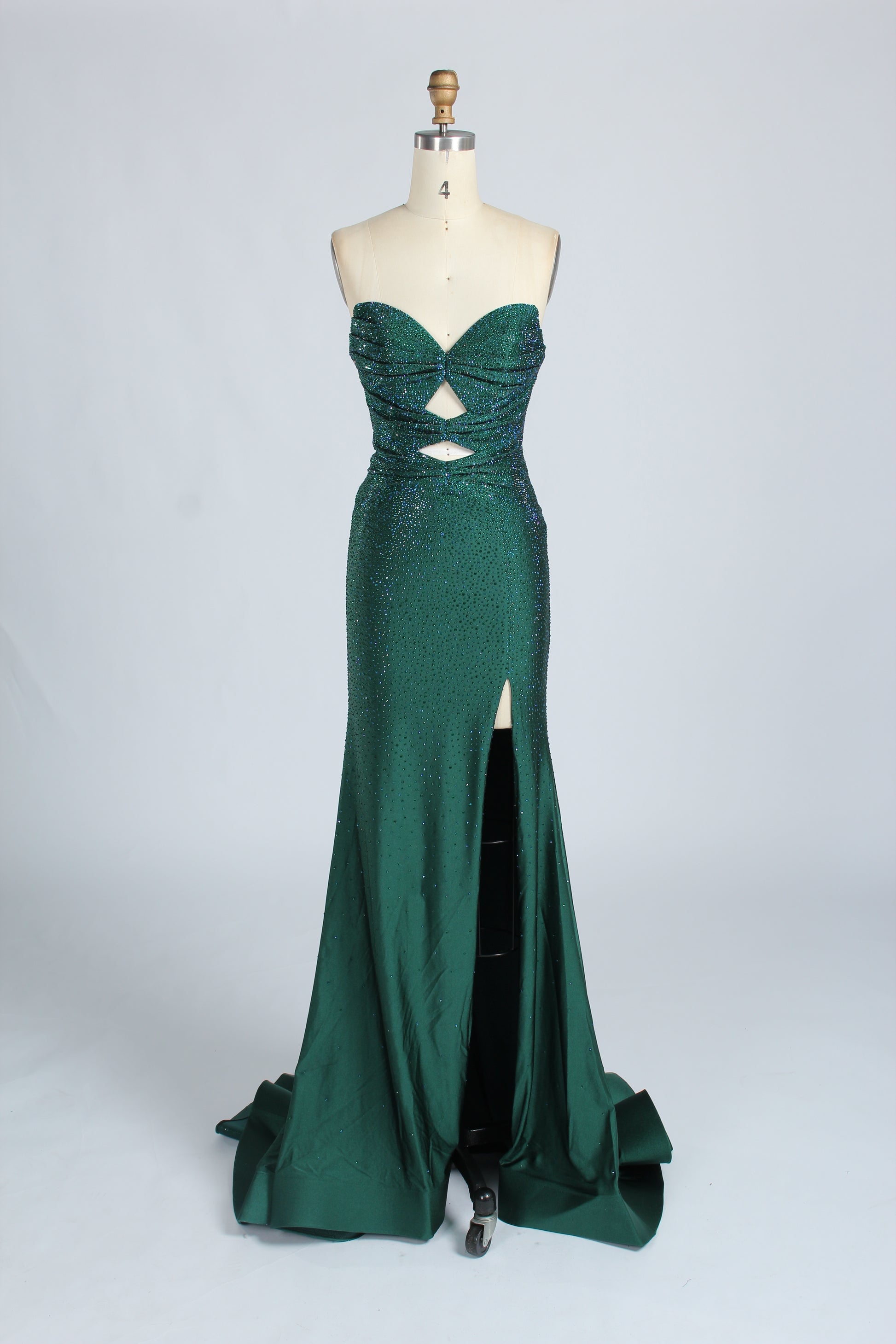 Wholesale Red Crystal - Embellished Cutout Mermaid Prom Dress 33213c