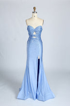 Wholesale Red Crystal - Embellished Cutout Mermaid Prom Dress 33213c