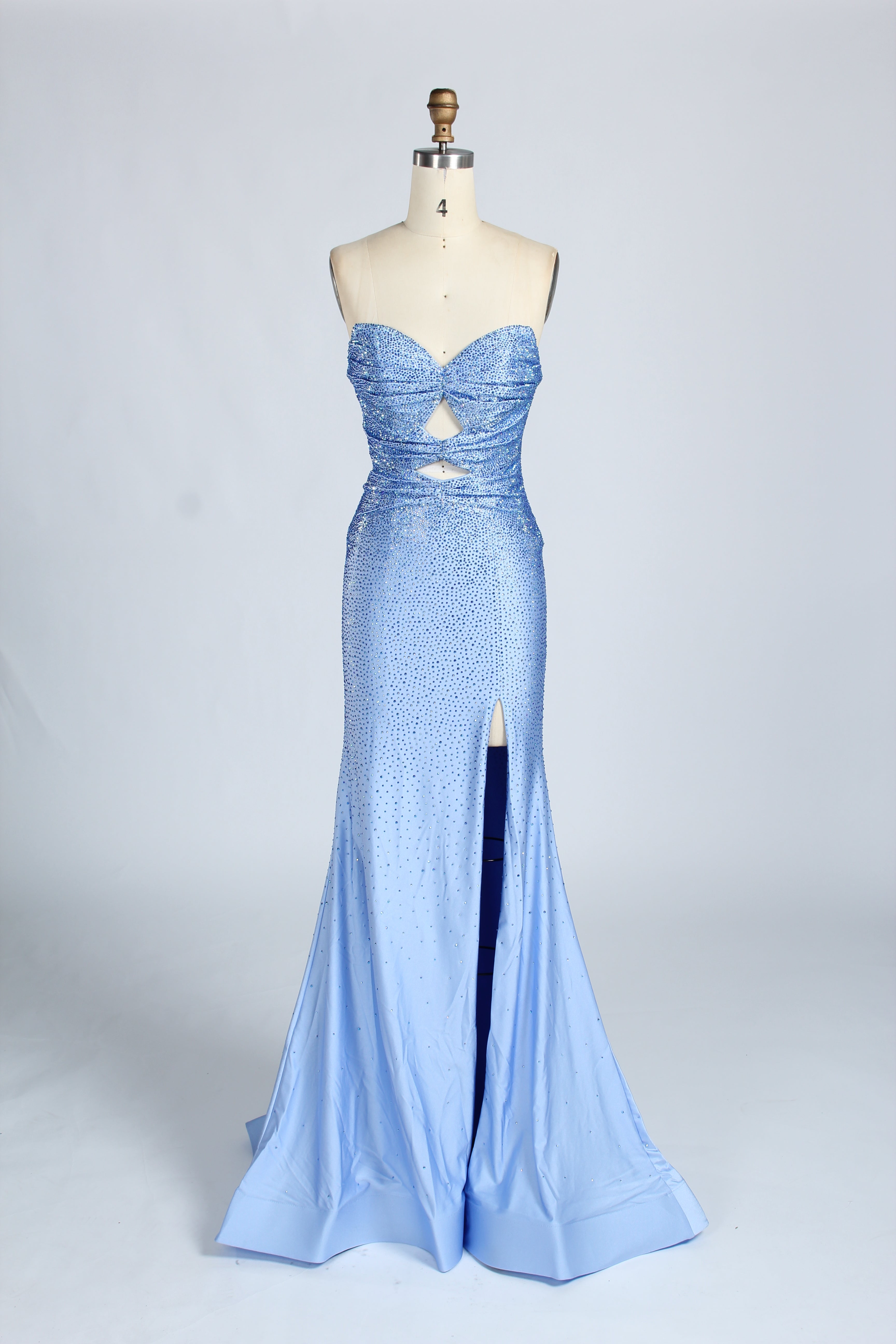 Wholesale Red Crystal - Embellished Cutout Mermaid Prom Dress 33213c