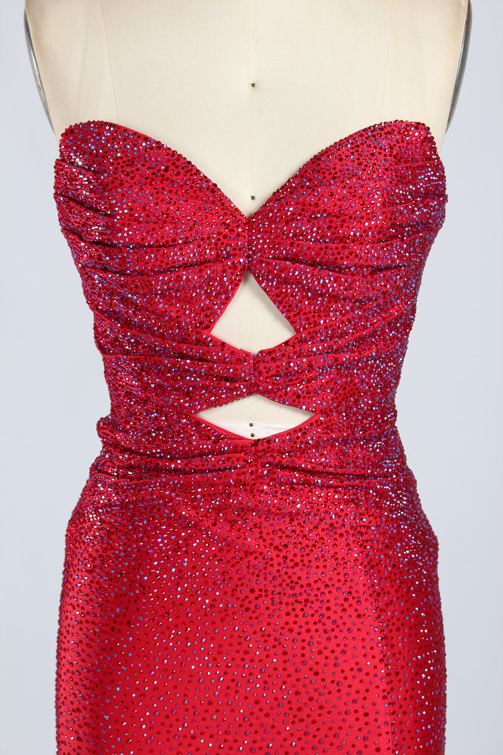 Wholesale Red Crystal - Embellished Cutout Mermaid Prom Dress 33213c