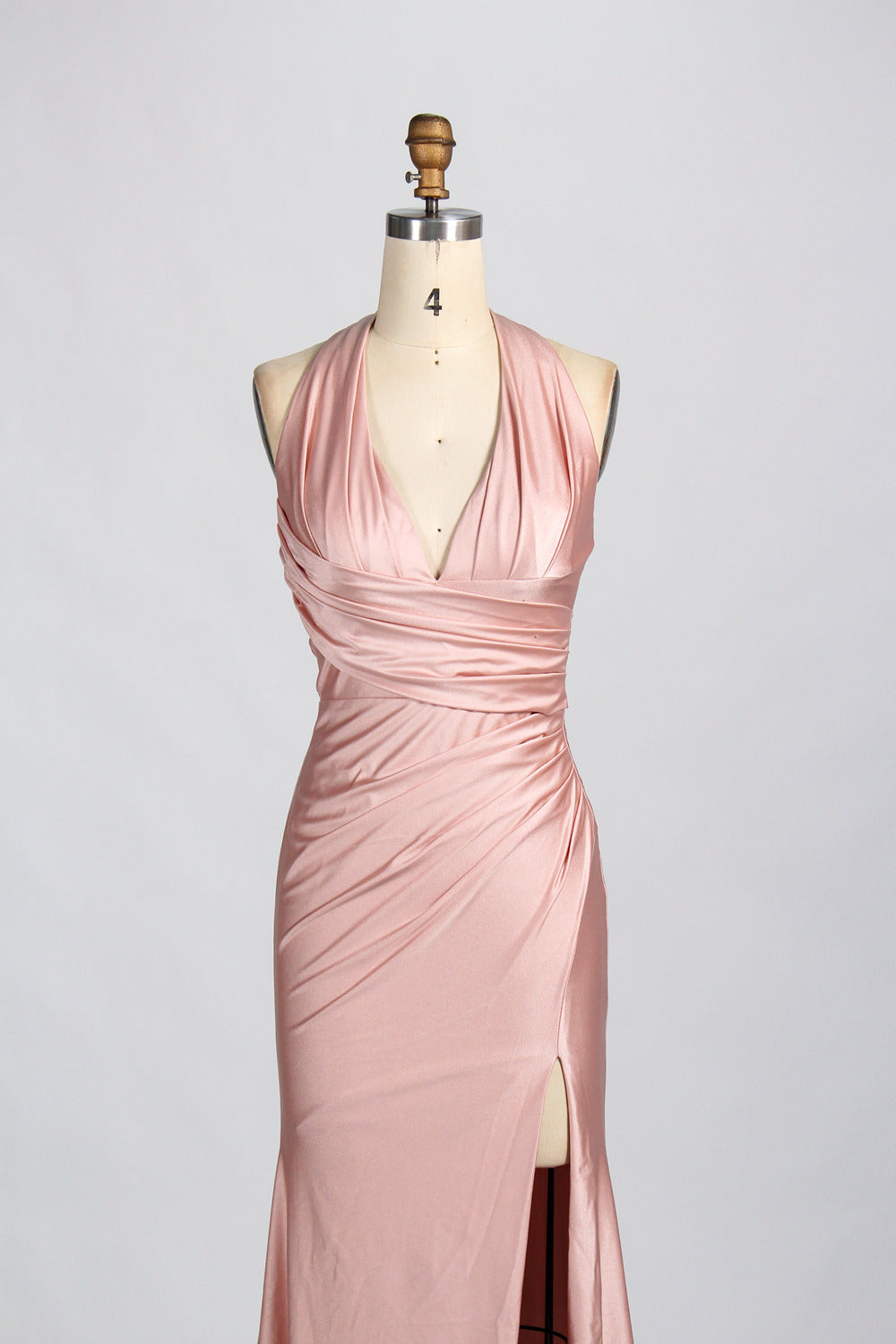 Classic Simple  Plus-Size Satin Slit Prom Dress – Sexy Wholesale 33035