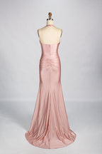 Classic Simple  Plus-Size Satin Slit Prom Dress – Sexy Wholesale 33035