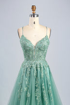 Wholesale Mint Green Lace Prom Dress with Criss-Cross Back 32889