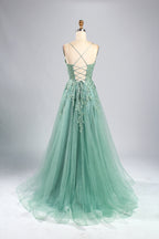 Wholesale Mint Green Lace Prom Dress with Criss-Cross Back 32889