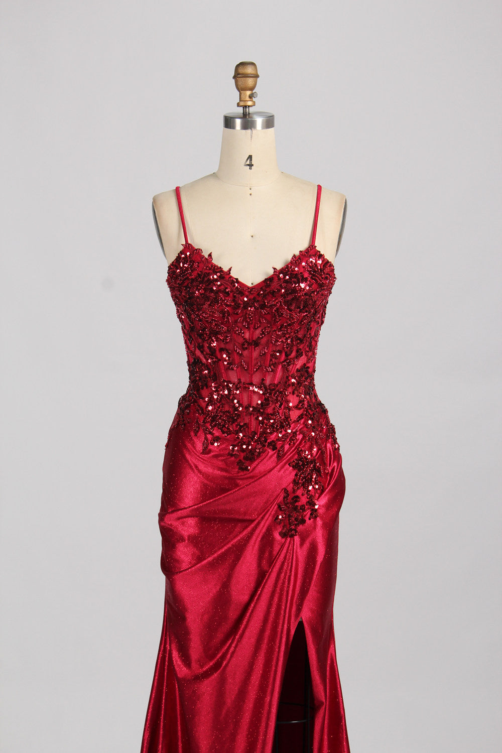 Wholesale  Satin Lace Slit Prom Dress – Timeless Elegance 33036