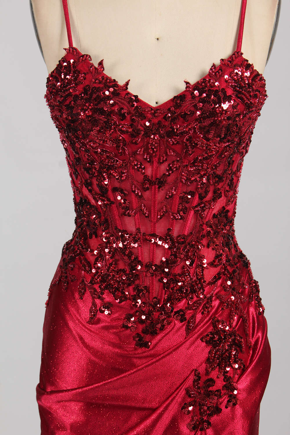 Wholesale  Satin Lace Slit Prom Dress – Timeless Elegance 33036