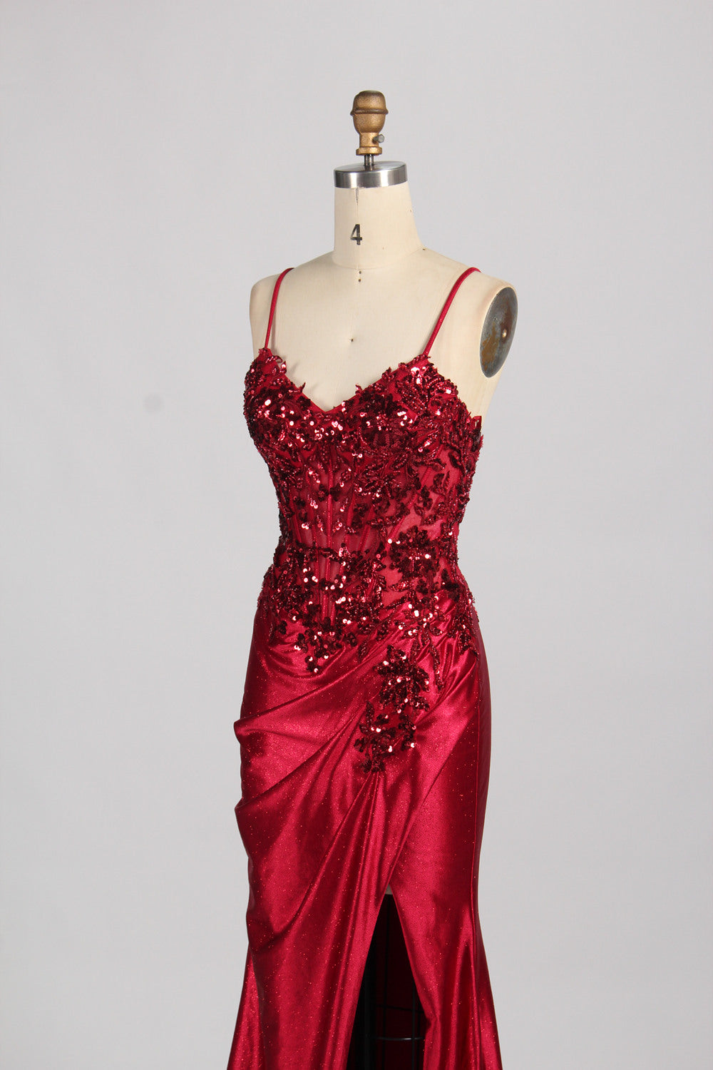 Wholesale  Satin Lace Slit Prom Dress – Timeless Elegance 33036