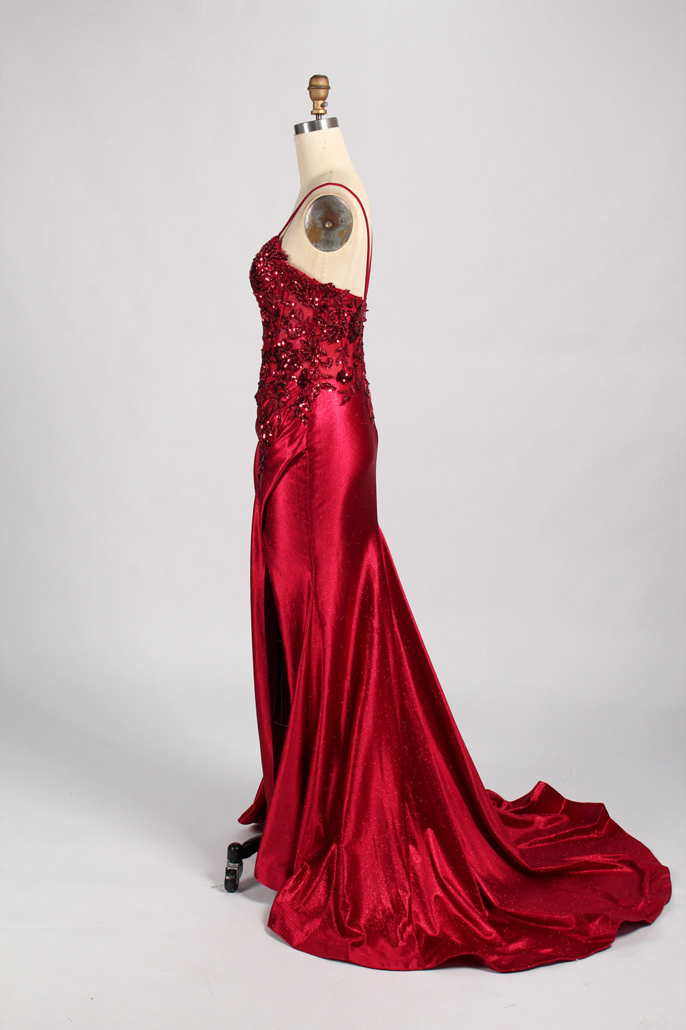 Wholesale  Satin Lace Slit Prom Dress – Timeless Elegance 33036