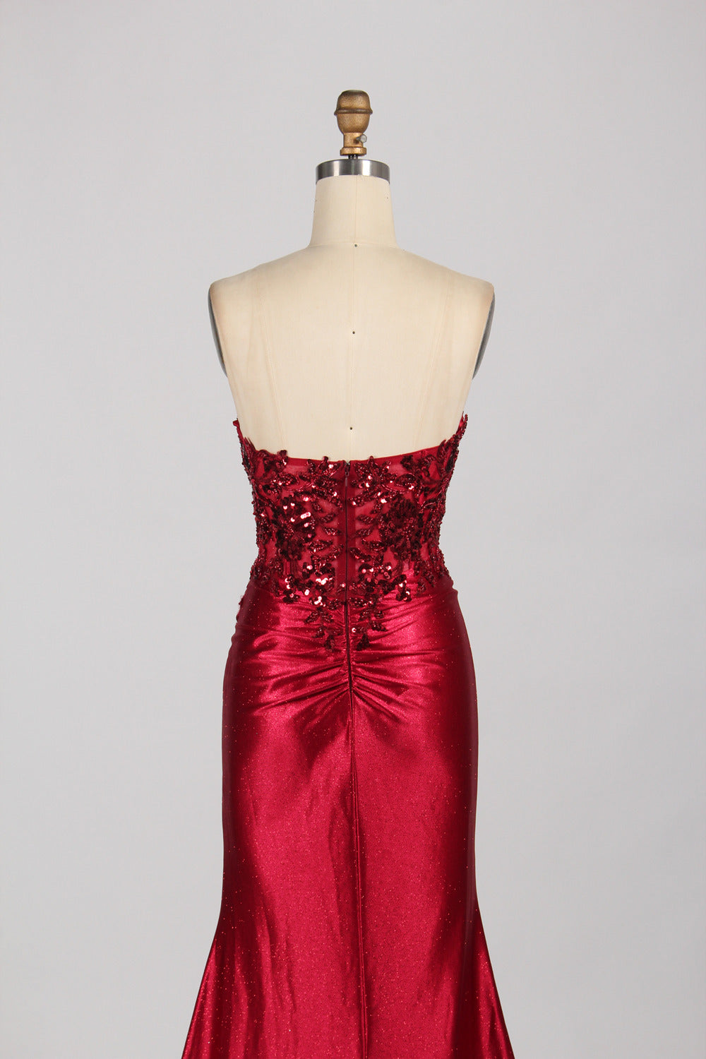 Wholesale Glamorous Strapless Red Sequin - Embellished 33037