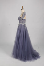 Luxury Elegant One Shoulder Sequined A Line Evening Dress MK151