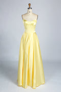 Wholesale Yellow Satin Strapless Prom Dress 33225b