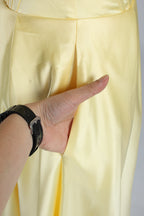 Wholesale Yellow Satin Strapless Prom Dress 33225b