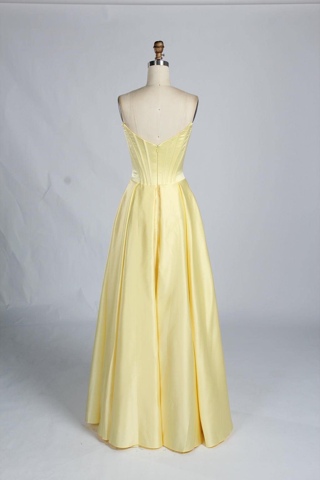 Wholesale Yellow Satin Strapless Prom Dress 33225b