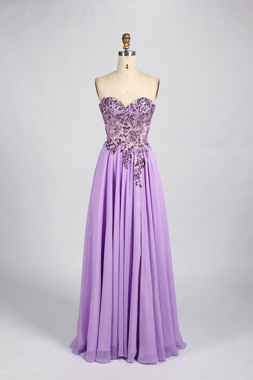 Wholesale Strapless Sequin Prom Dress with Slit & Pocket 33039