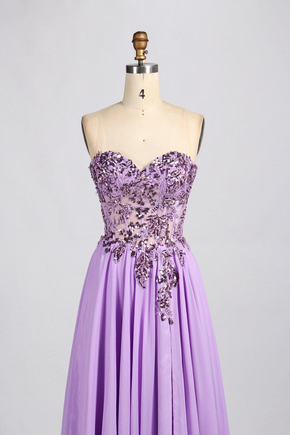 Wholesale Strapless Sequin Prom Dress with Slit & Pocket 33039