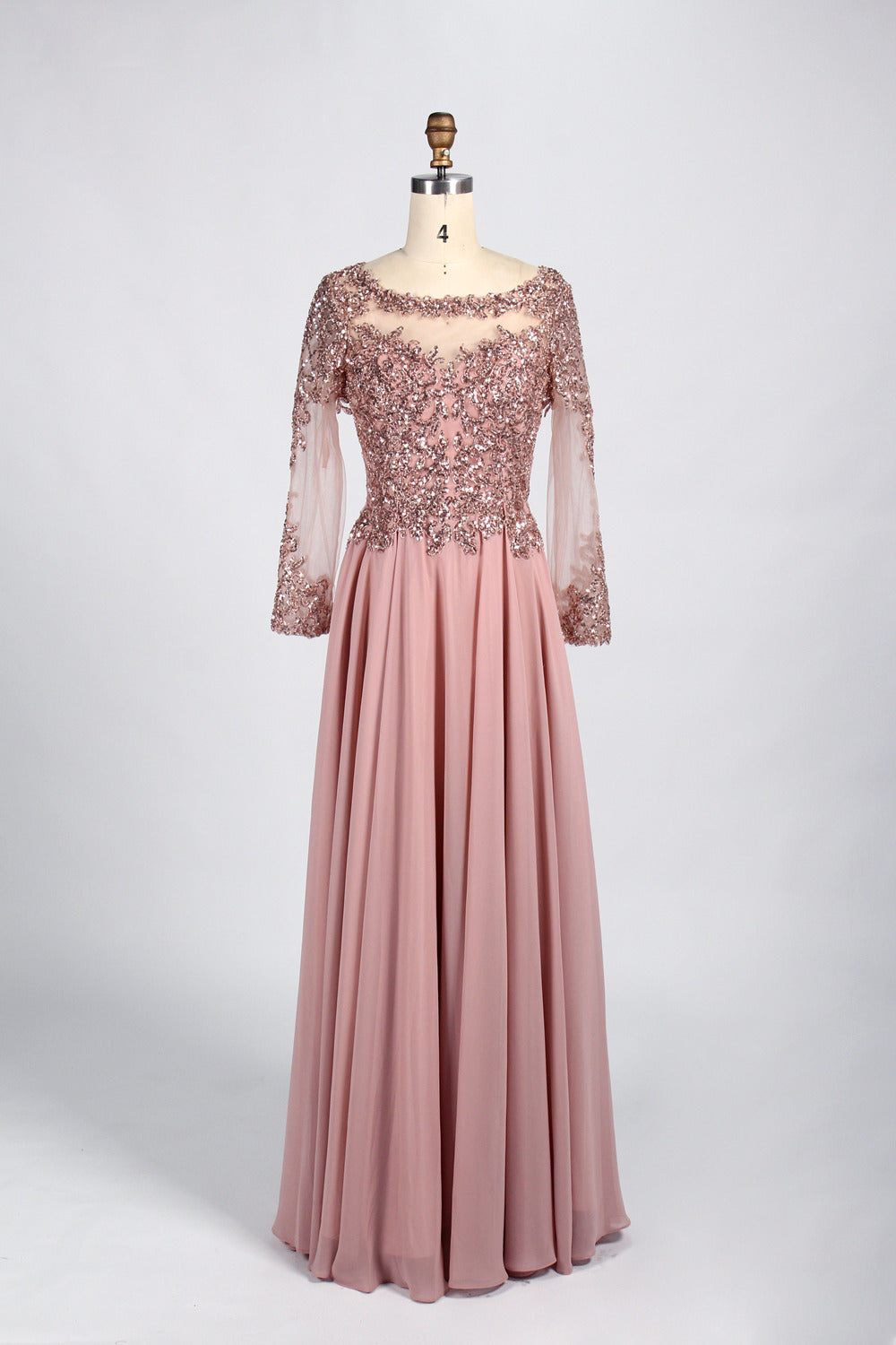 Wholesale Lilac Embroidered Tulle Mother - of - the - Bride Gown 33041