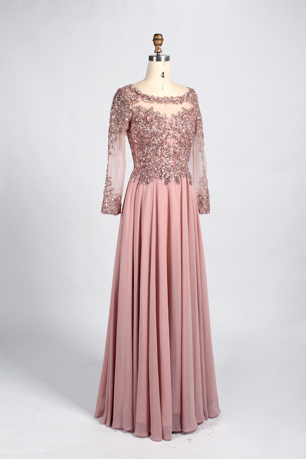 Wholesale Lilac Embroidered Tulle Mother - of - the - Bride Gown 33041