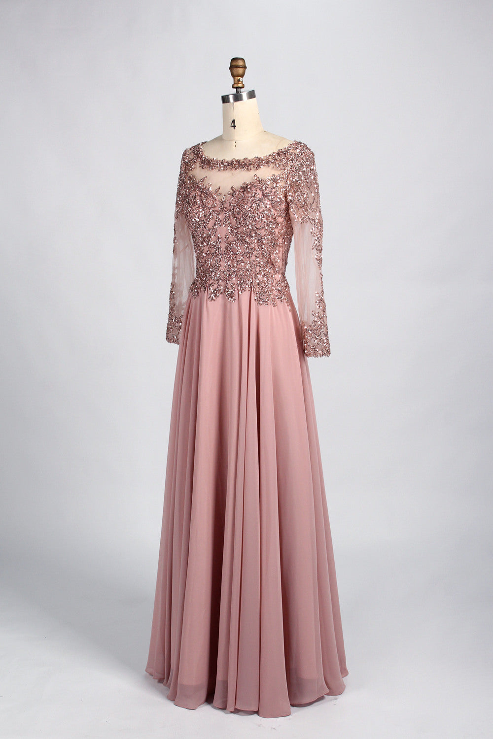 Wholesale Lilac Embroidered Tulle Mother - of - the - Bride Gown 33041