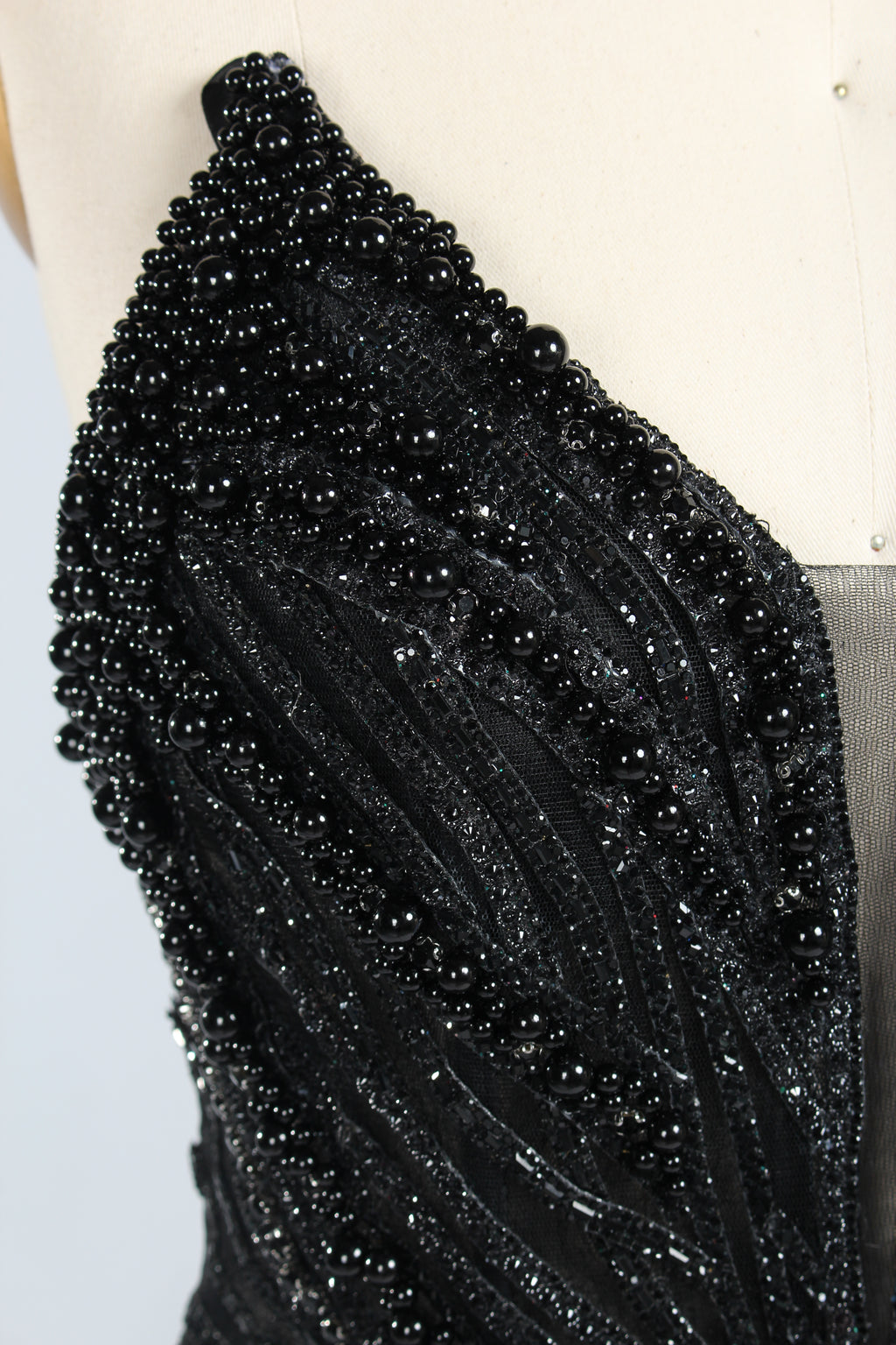 Wholesale Silver Pearl - Embellished Strapless Evening Gown 33185