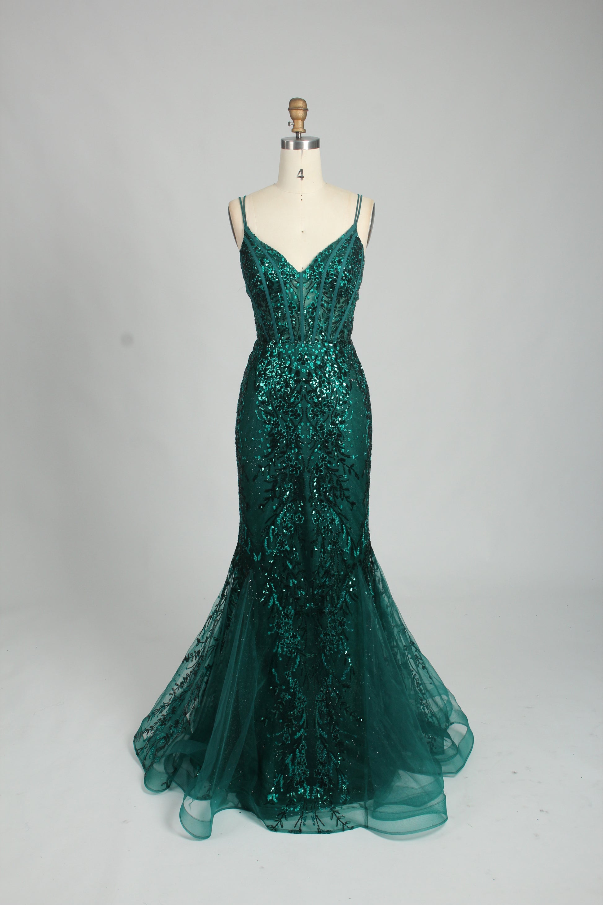 Supplier Sparkling Sequin Tulle Mermaid Gown 32781