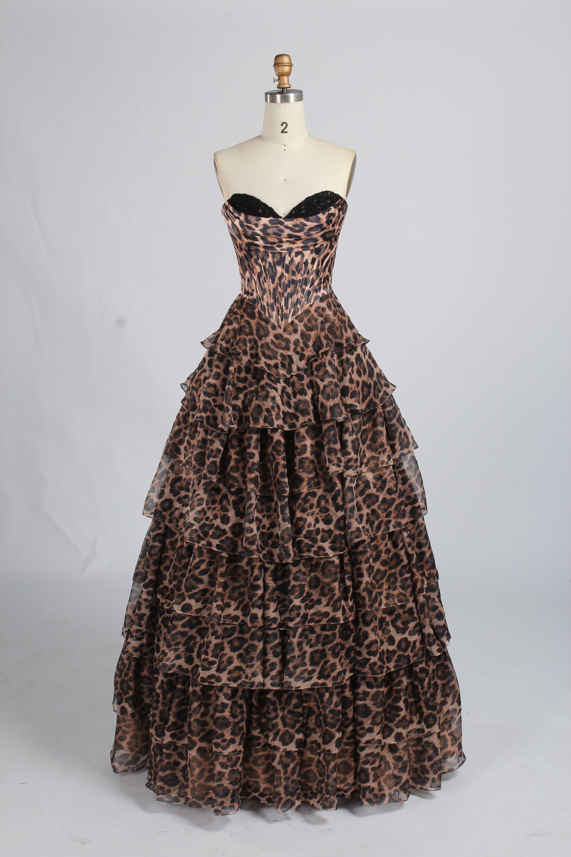 Wholesale Elegant Strapless Tiered Chiffon Prom Gown 33223C