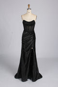 Wholesale Black Beaded Strapless Evening Gown 33292