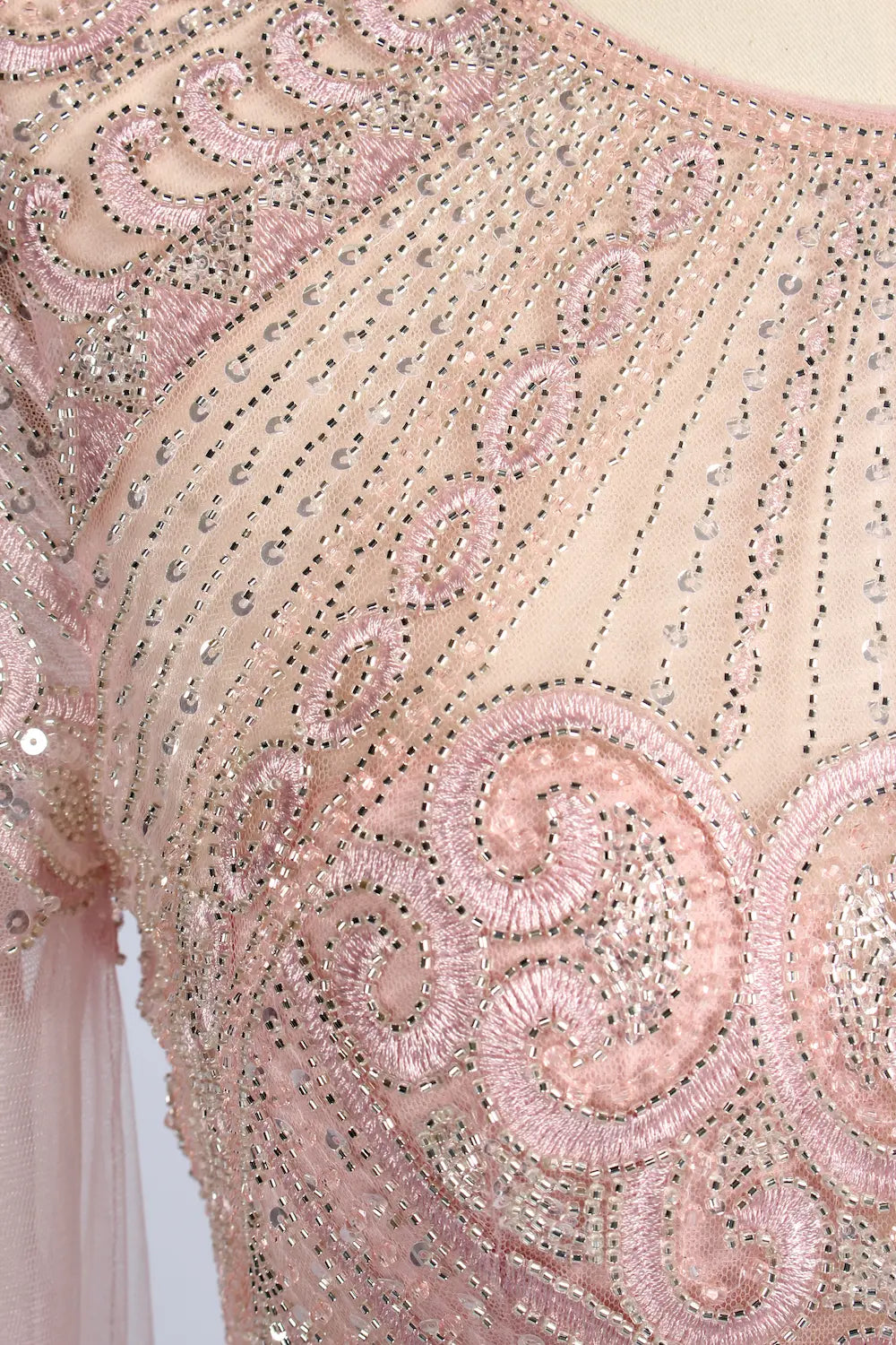 Pink Sequin Tulle Cape Mother of the Bride Dress MK169