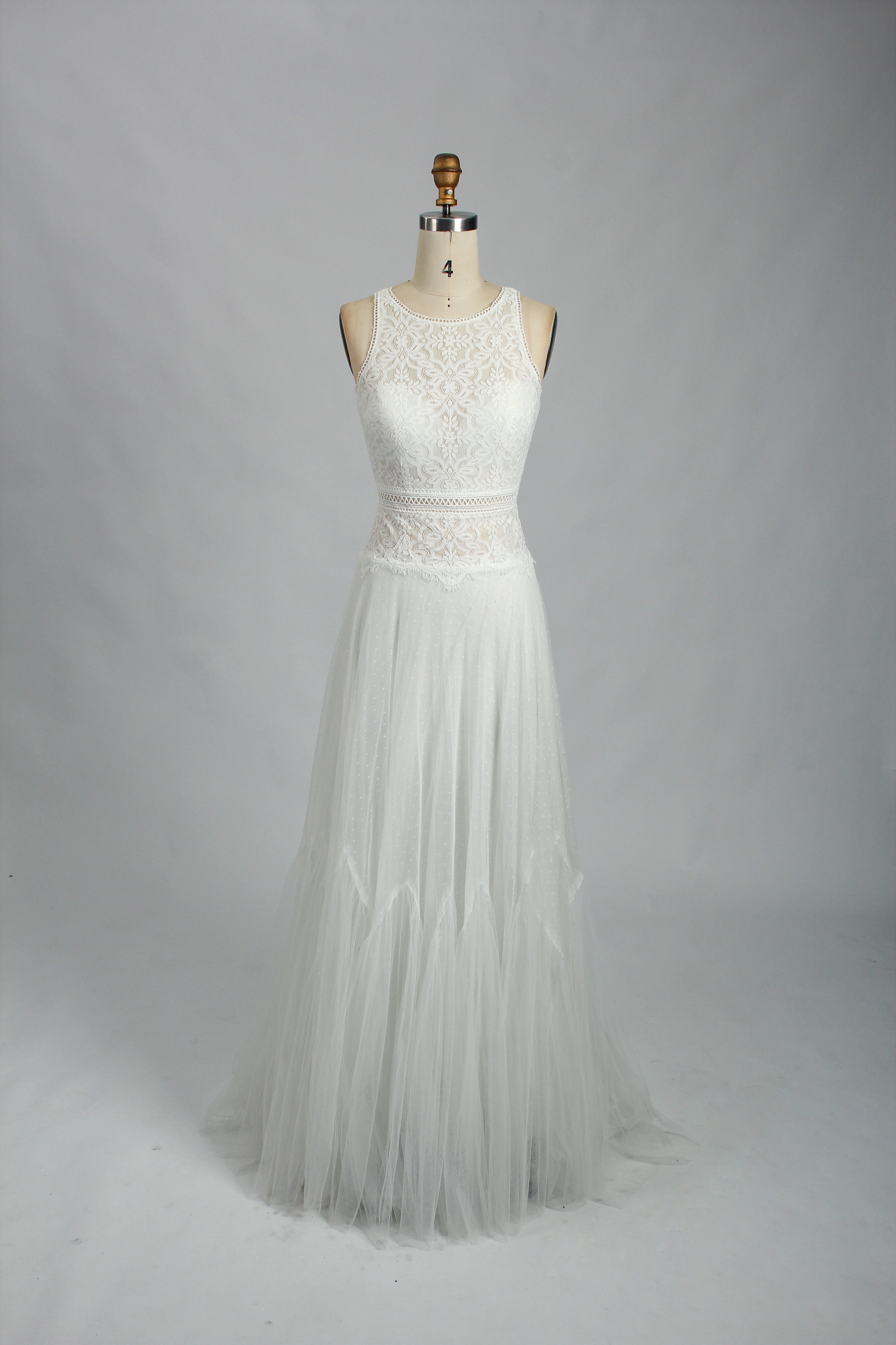 Wholesale Lace - Top Tulle Two - Piece Bridal Gown 32848