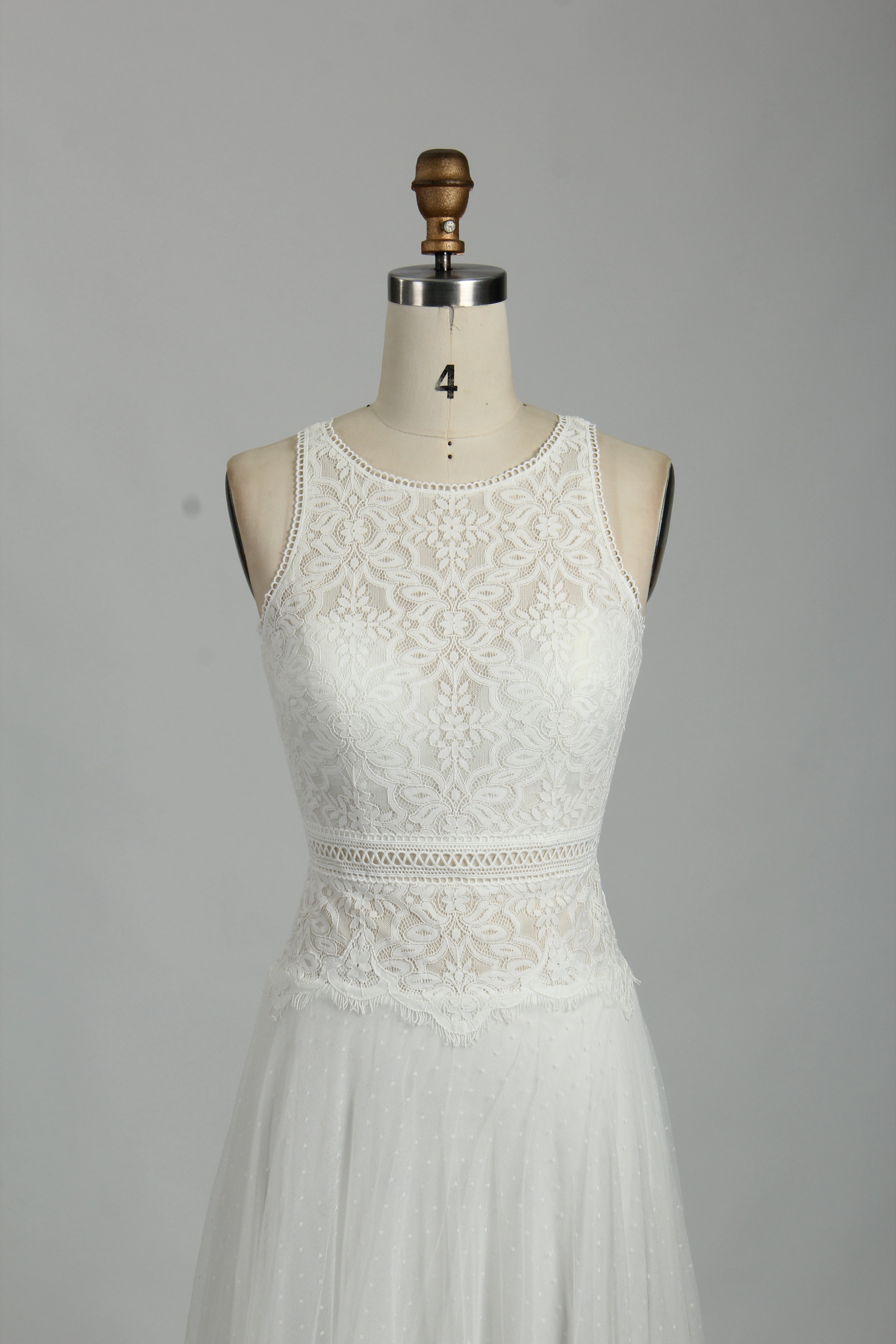 Wholesale Lace - Top Tulle Two - Piece Bridal Gown 32848
