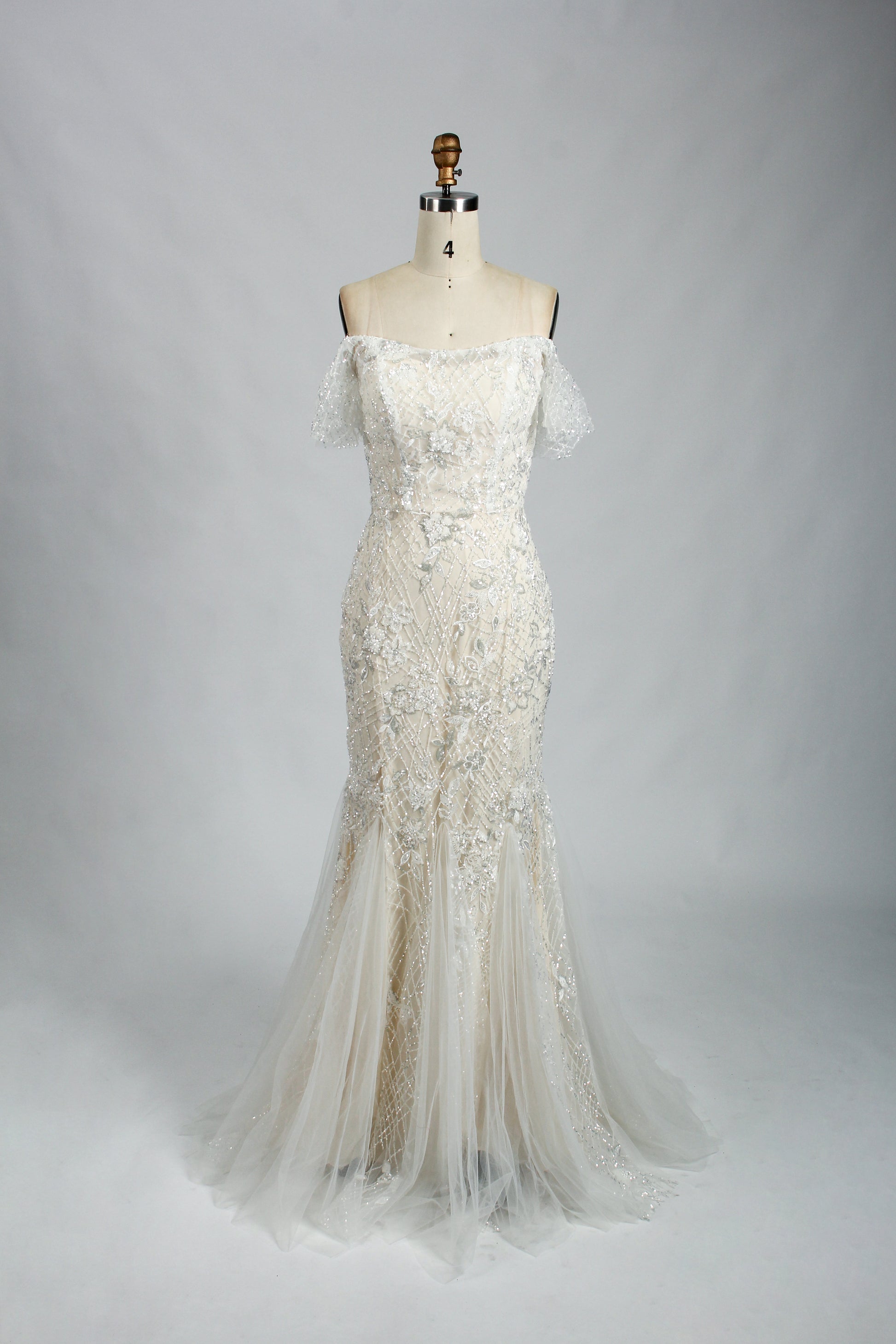 Glamorous Sequined Mermaid Bridal Gown - Sparkle and Elegance 32849