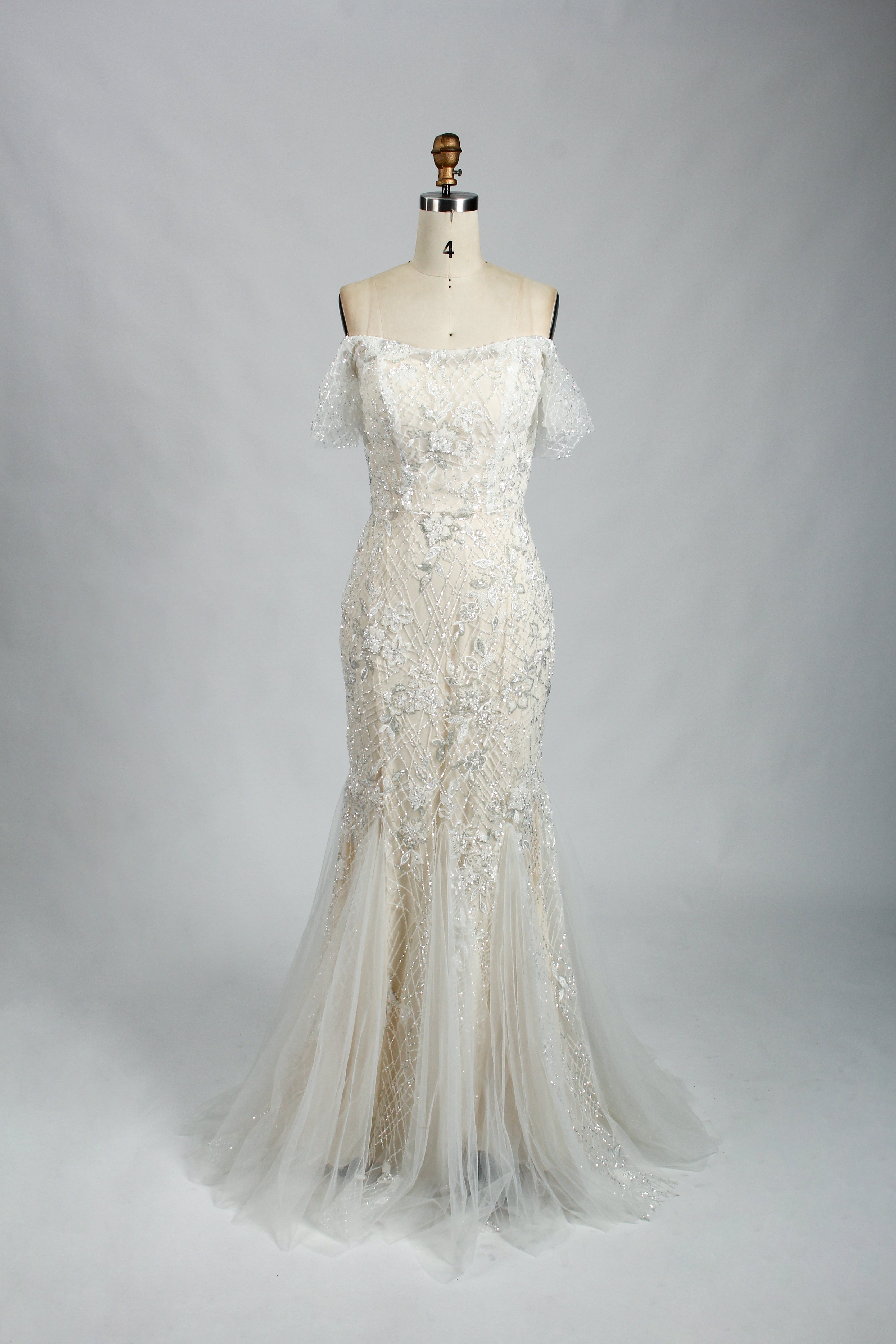 Glamorous Sequined Mermaid Bridal Gown - Sparkle and Elegance 32849