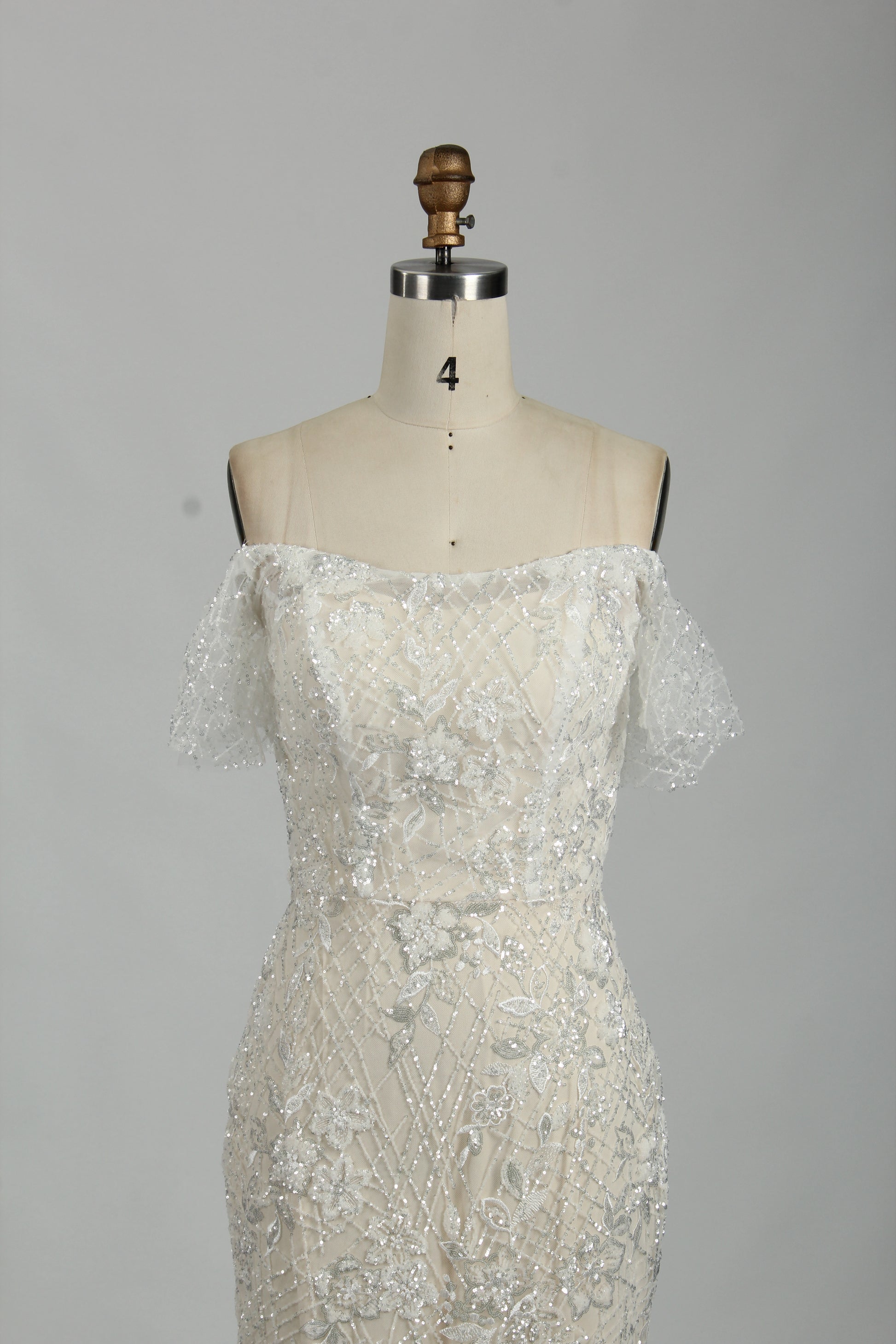 Glamorous Sequined Mermaid Bridal Gown - Sparkle and Elegance 32849