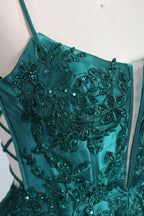 Wholesale Teal Lace Prom Dress with Criss - Cross Back 32785