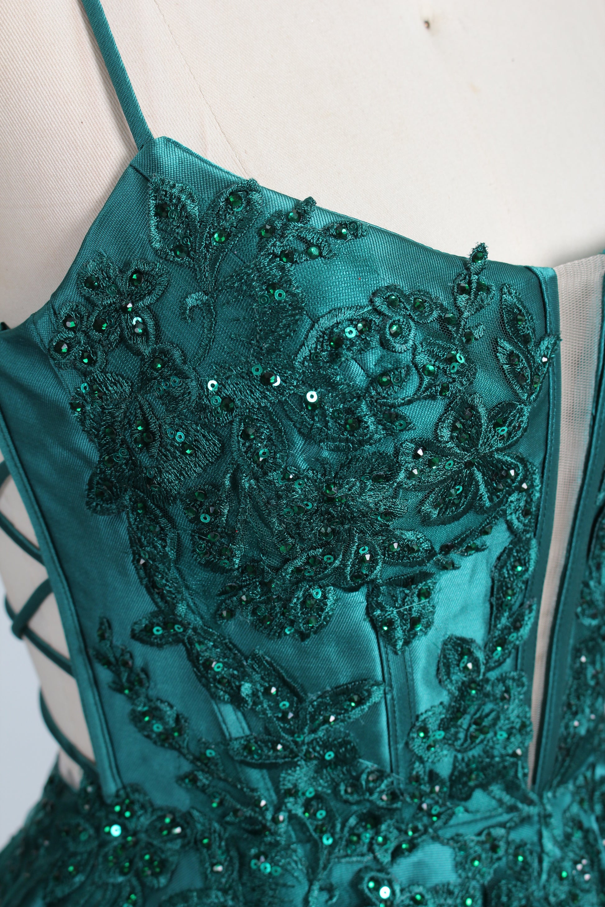Wholesale Teal Lace Prom Dress with Criss - Cross Back 32785