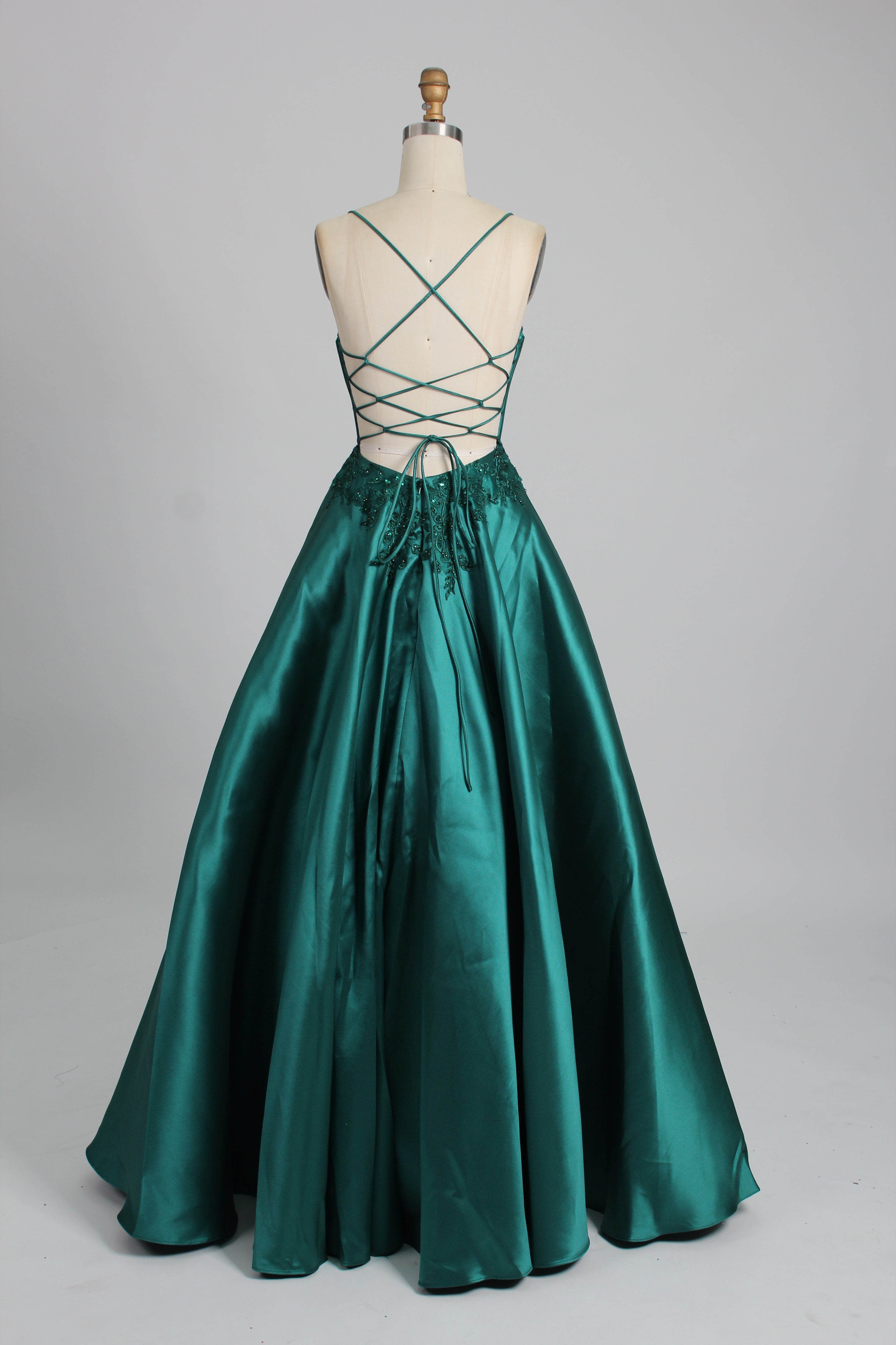 Wholesale Teal Lace Prom Dress with Criss - Cross Back 32785