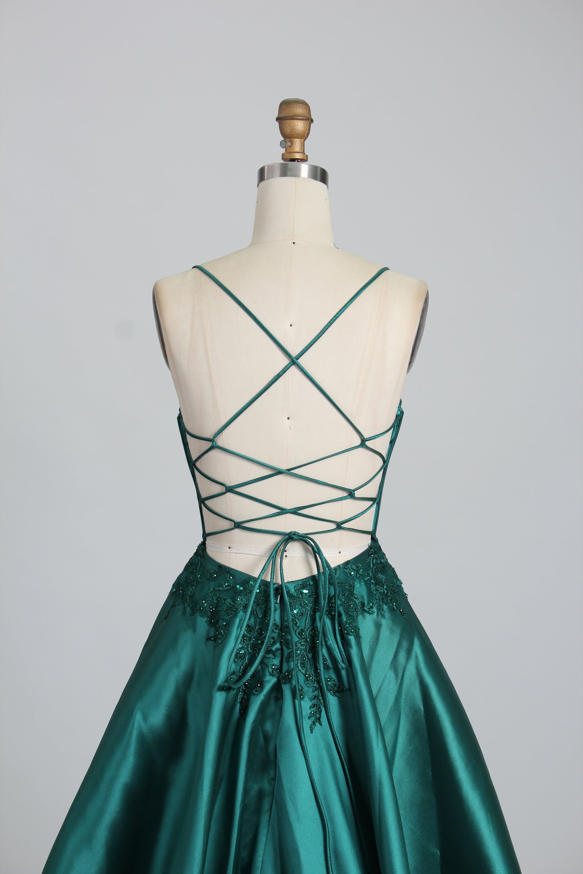 Wholesale Teal Lace Prom Dress with Criss - Cross Back 32785