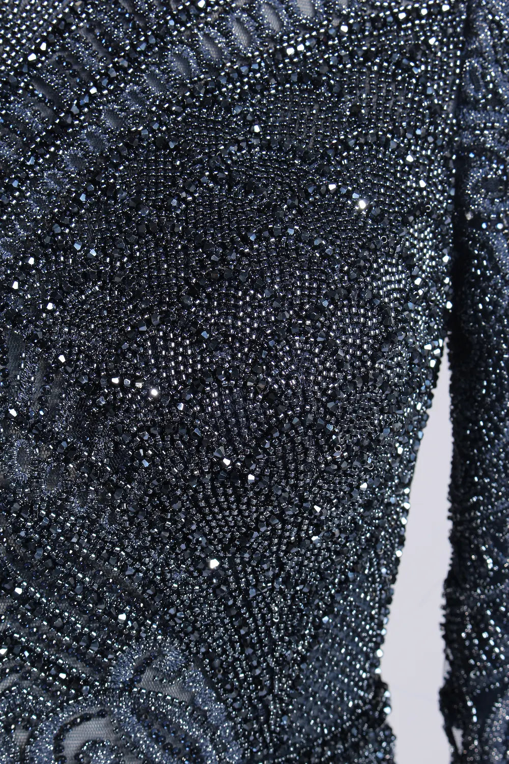 Elegant Blue Long Sleeve Beaded Mermaid Mother of the Bride Dress MC171