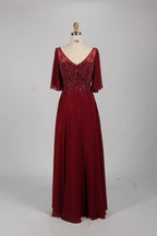 Wholesale Olive Green Lace - Embellished Flutter - Sleeve Prom Dress 32778