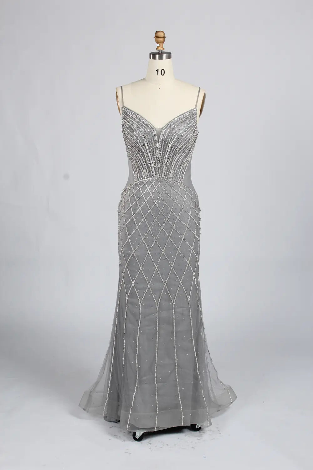 Luxury Beaded V-Neck Cape Sleeves Mother of the Bride Dress KY048