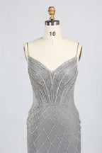 Luxury Beaded V-Neck Cape Sleeves Mother of the Bride Dress KY048