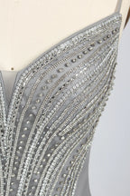 Luxury Beaded V-Neck Cape Sleeves Mother of the Bride Dress KY048