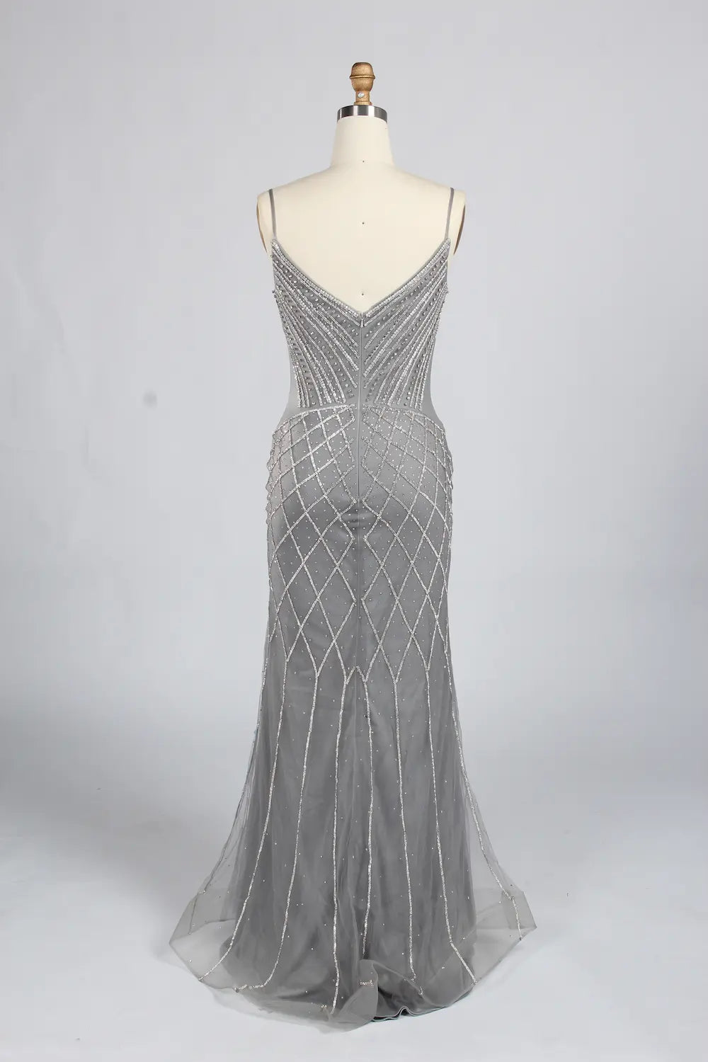 Luxury Beaded V-Neck Cape Sleeves Mother of the Bride Dress KY048